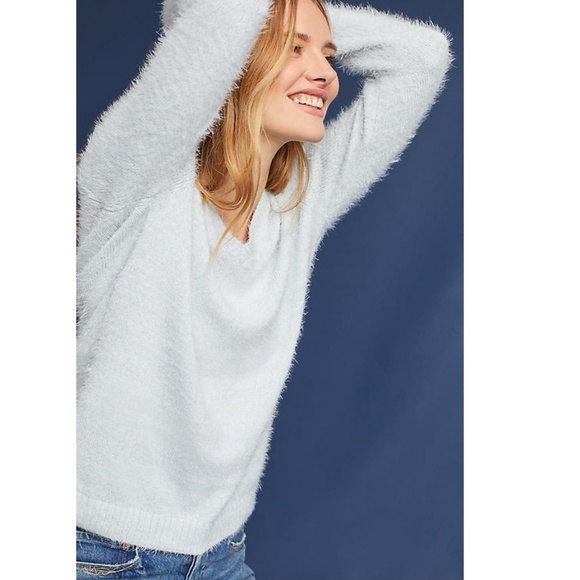 Anthropologie Eyelash V-Neck Pullover  new - Picture 3 of 4